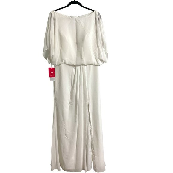 JJ'S HOUSE Bridesmaid Dress Floor-Length Chiffon Front Slit NWT size US 12 - Picture 2 of 13